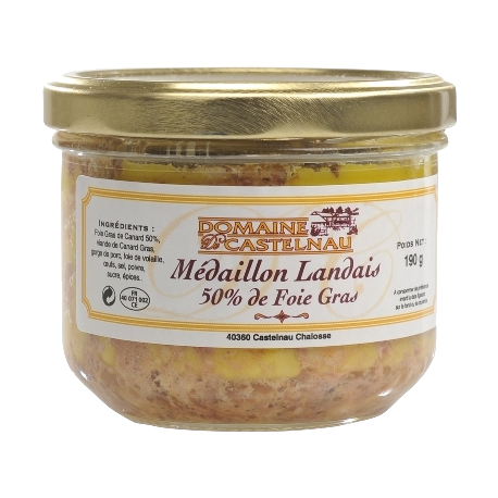 Médaillon Landais avec 50% de foie gras - bocal 190g